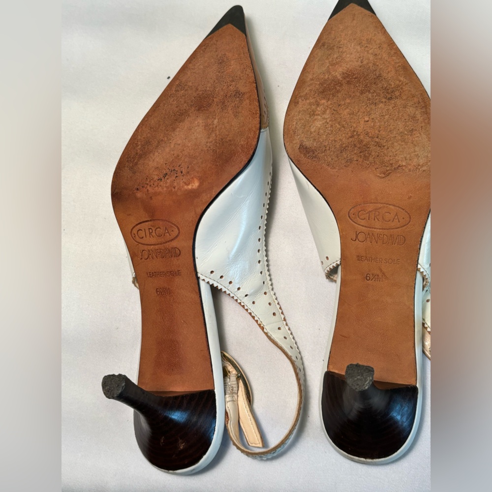 Classic Tan and White wing tipped heels by Circa Joan and David - Picture 7 of 11